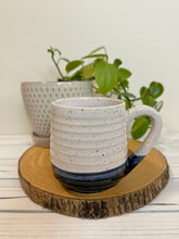 Load image into Gallery viewer, #005 - 16 oz. White and black speckled, ridged mug
