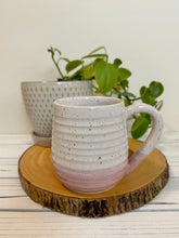 Load image into Gallery viewer, #002 - 16 oz. White and pink speckled, ridged mug
