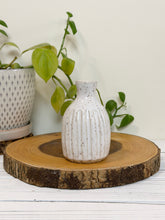 Load image into Gallery viewer, #002 - Itsy bitsy carved white speckled Bud vase
