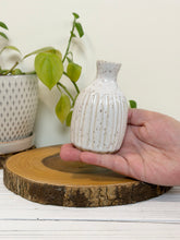 Load image into Gallery viewer, #002 - Itsy bitsy carved white speckled Bud vase

