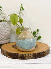 Load image into Gallery viewer, #005 - Small beige and turquoise Bud vase
