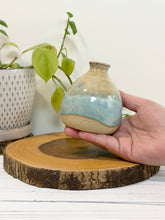 Load image into Gallery viewer, #005 - Small beige and turquoise Bud vase
