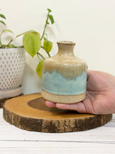 Load image into Gallery viewer, #007 - Beige and turquoise Bud vase
