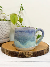 Load image into Gallery viewer, #014 - 12 oz. Purple/blue and turquoise mug white inside
