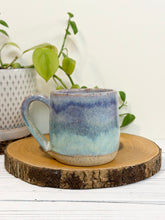 Load image into Gallery viewer, #014 - 12 oz. Purple/blue and turquoise mug white inside
