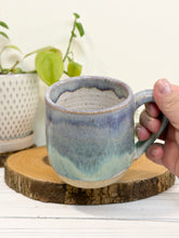 Load image into Gallery viewer, #014 - 12 oz. Purple/blue and turquoise mug white inside

