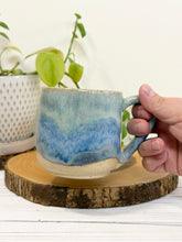 Load image into Gallery viewer, #017 - 14 oz. Turquoise and blue mug white inside
