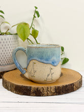 Load image into Gallery viewer, #018 - 14 oz. Goose mug with Turquoise and blue glaze, white inside
