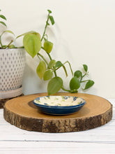 Load image into Gallery viewer, #033 - Blueberry patterned Ring / trinket dish with blue rim
