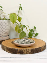 Load image into Gallery viewer, #034 - Daisy patterned Ring / trinket dish with pink rim
