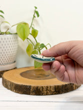 Load image into Gallery viewer, #038 - Dragonfly patterned Calming stone with green rim
