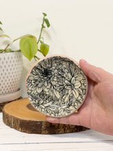 Load image into Gallery viewer, #035 - Daisy patterned Ring / trinket dish with pink rim
