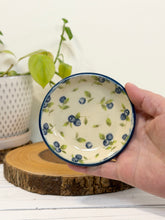 Load image into Gallery viewer, #032 - Blueberry patterned Ring / trinket dish with blue rim
