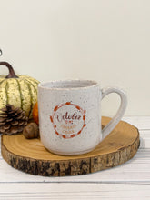 Load image into Gallery viewer, #009 - 16 oz. “October is my favourite colour” white speckled mug
