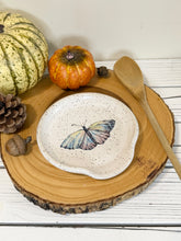 Load image into Gallery viewer, #019 -  Butterfly on white speckled Spoon rest
