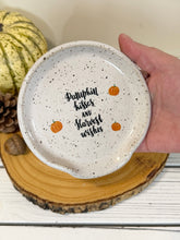 Load image into Gallery viewer, #016 - “Pumpkin kisses and harvest wishes” on white speckled Spoon rest
