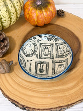 Load image into Gallery viewer, #048 - Ghost patterned Ring / trinket dish with blue rim
