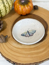Load image into Gallery viewer, #062 -  Butterfly patterned white specked Ring / trinket dish
