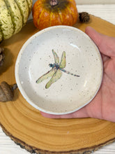 Load image into Gallery viewer, #059 -  Dragonfly patterned white specked Ring / trinket dish
