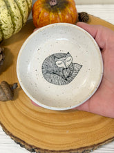 Load image into Gallery viewer, #054 -  Sleeping fox patterned white specked Ring / trinket dish
