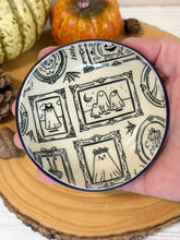 Load image into Gallery viewer, #047 - Ghost patterned Ring / trinket dish with purple rim
