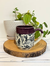 Load image into Gallery viewer, #012 - 14 oz. Bunny mug with purple rim
