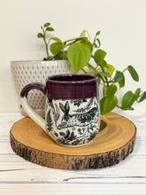 Load image into Gallery viewer, #012 - 14 oz. Bunny mug with purple rim

