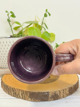 Load image into Gallery viewer, #008 - 16 oz. Floral patterned mug with purple rim

