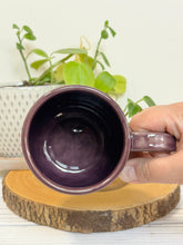 Load image into Gallery viewer, #009 - 14-16 oz. Floral patterned mug with purple rim

