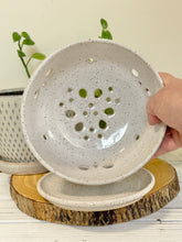 Load image into Gallery viewer, #012 - White speckled berry bowl with dish
