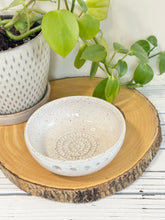 Load image into Gallery viewer, #010 - White speckled Herb Stripper / Garlic grater / dipping oil dish
