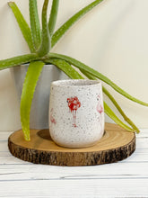 Load image into Gallery viewer, #002 - 16 oz. Flamingo pattern on White speckled mug
