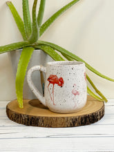 Load image into Gallery viewer, #002 - 16 oz. Flamingo pattern on White speckled mug
