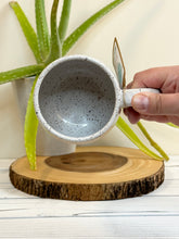 Load image into Gallery viewer, #017 - 16 oz. White and green speckled, ridged mug
