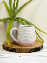 Load image into Gallery viewer, #018 - 16 oz. White and pink speckled, ridged mug
